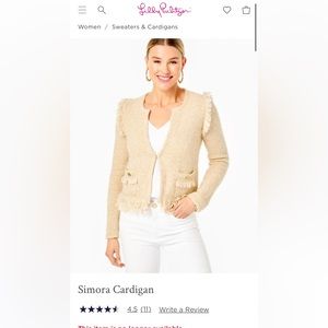 Lilly Pulitzer Gold Simora Cardigan